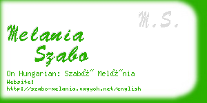 melania szabo business card